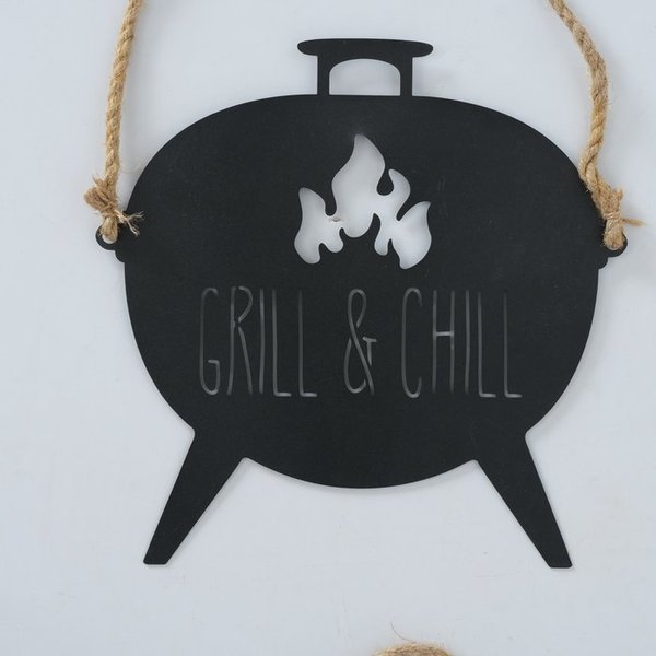 Schild Dekoschild GRILL & CHILL / BBQ-PARTY, grillen
