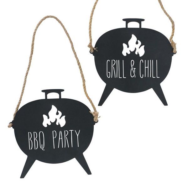 Schild Dekoschild GRILL & CHILL / BBQ-PARTY, grillen